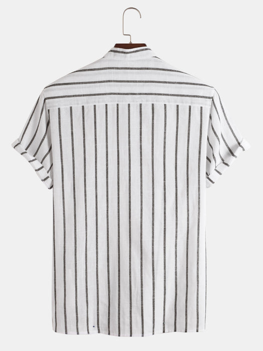 Classic Stripes Short Sleeve Henley Shirt