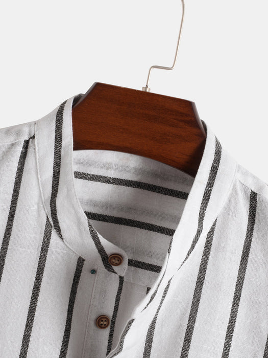 Classic Stripes Short Sleeve Henley Shirt