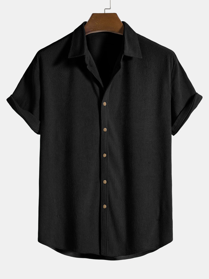 Corduroy Button Up Short Sleeved Shirts