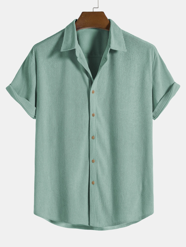 Corduroy Button Up Short Sleeved Shirts