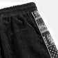 Corduroy Paisley Print Panel Pants