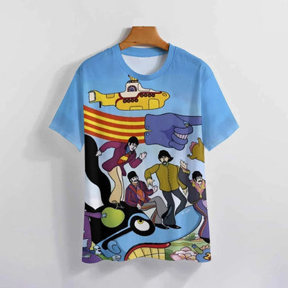 Vibrant Pop Art Style Crew Collar Casual T Shirt