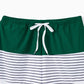 Family Matching Drawstring Trunks And Striped Cross Front Two Piece Swim Set