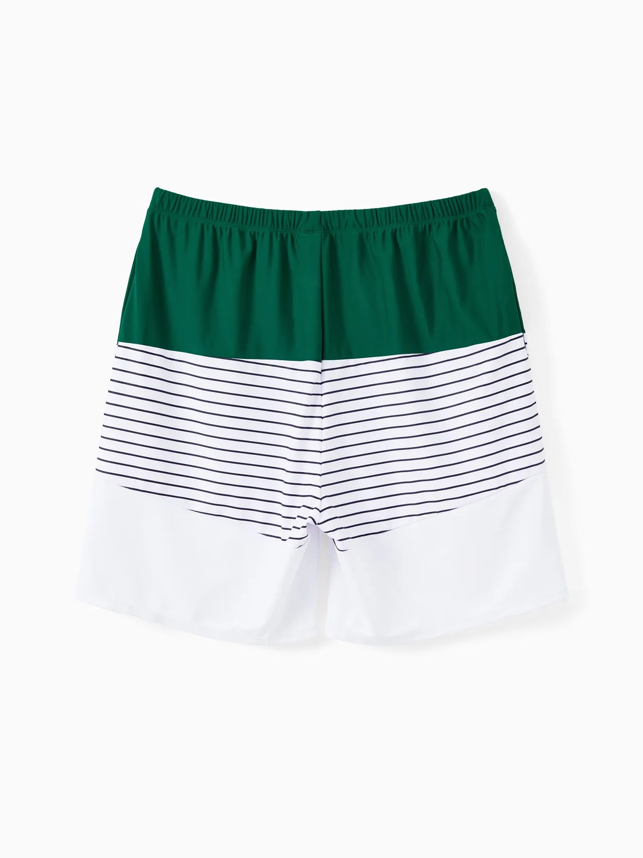 Family Matching Drawstring Trunks And Striped Cross Front Two Piece Swim Set