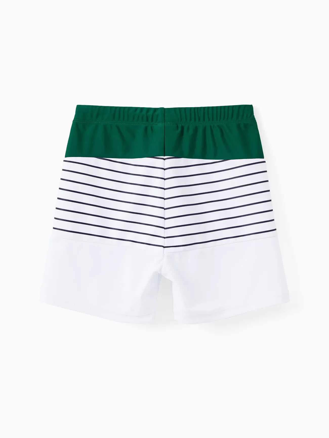 Family Matching Drawstring Trunks And Striped Cross Front Two Piece Swim Set