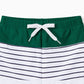 Family Matching Drawstring Trunks And Striped Cross Front Two Piece Swim Set