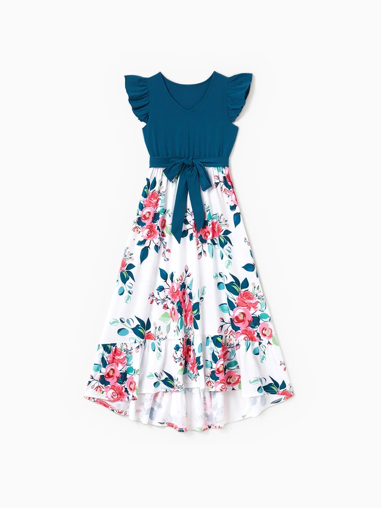 Family Matching Floral Print Dresses And T Shirt Sets