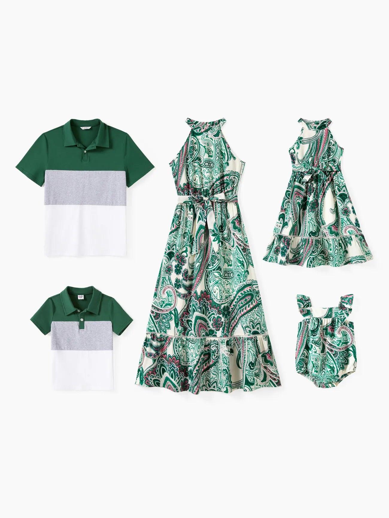 Polos And Boho Ruffle Family Matching Set