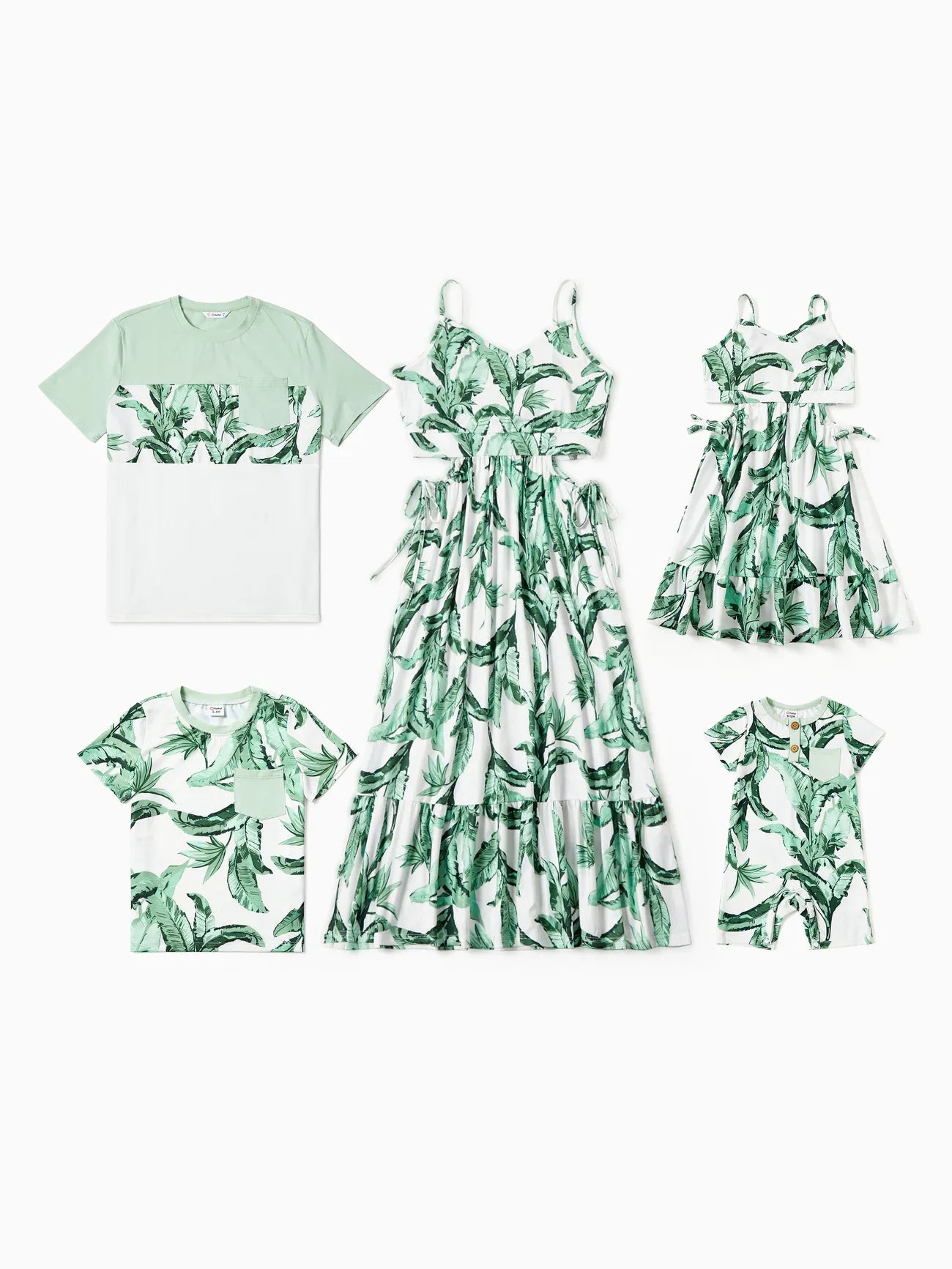 Family Matching Tees And  Dresses With Adjustable Straps