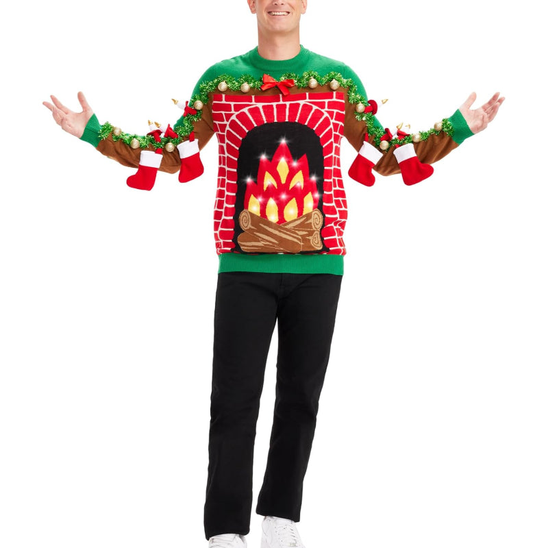 Festive Glow Light Up Holiday Sweater