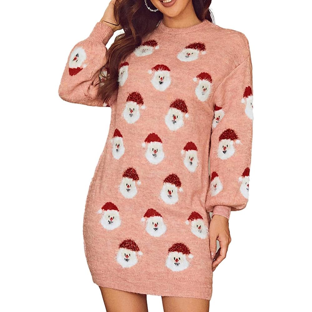 Festive Santa Knit Sweater Dress