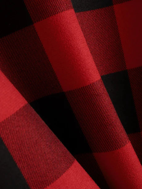 Check Patterned Hooded Shirt