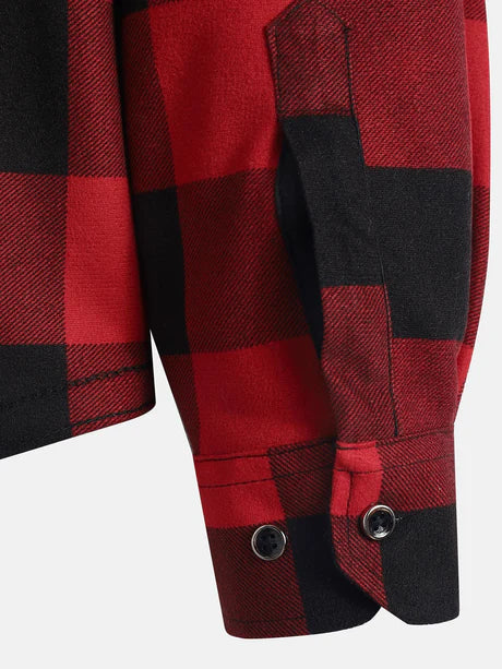 Check Patterned Hooded Shirt
