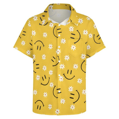 Floral Smiley Short Sleeve Graphic Shirt