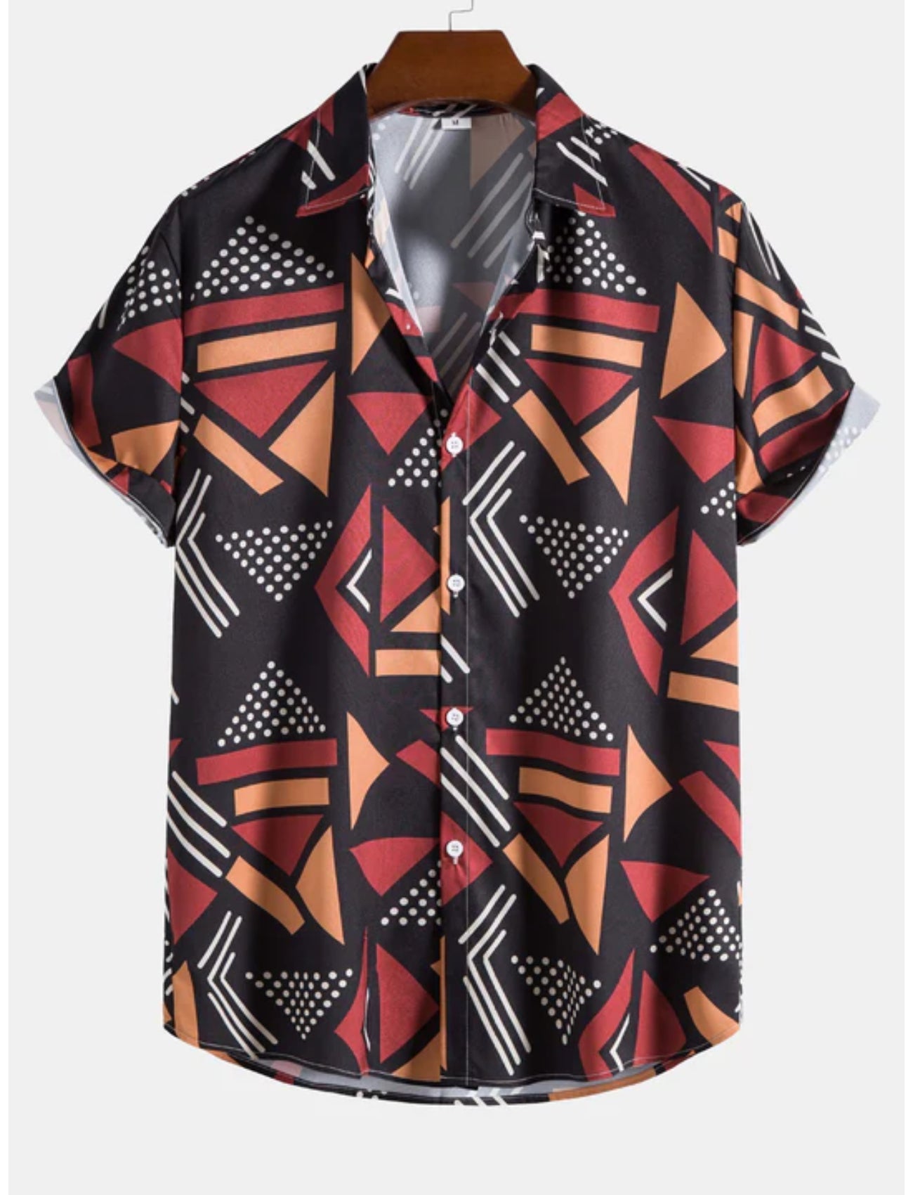 Geometric Pattern Shirt And Swim Trunks