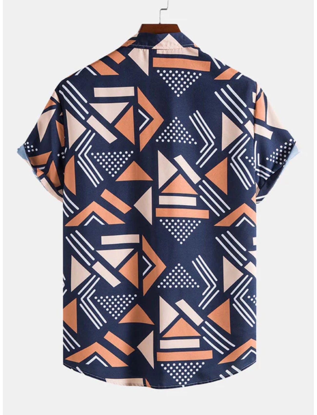 Geometric Pattern Shirt And Swim Trunks