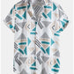 Geometric Pattern Shirt And Swim Trunks