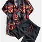 Geometric Pattern Shirt And Swim Trunks