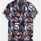 Geometric Pattern Shirt And Swim Trunks