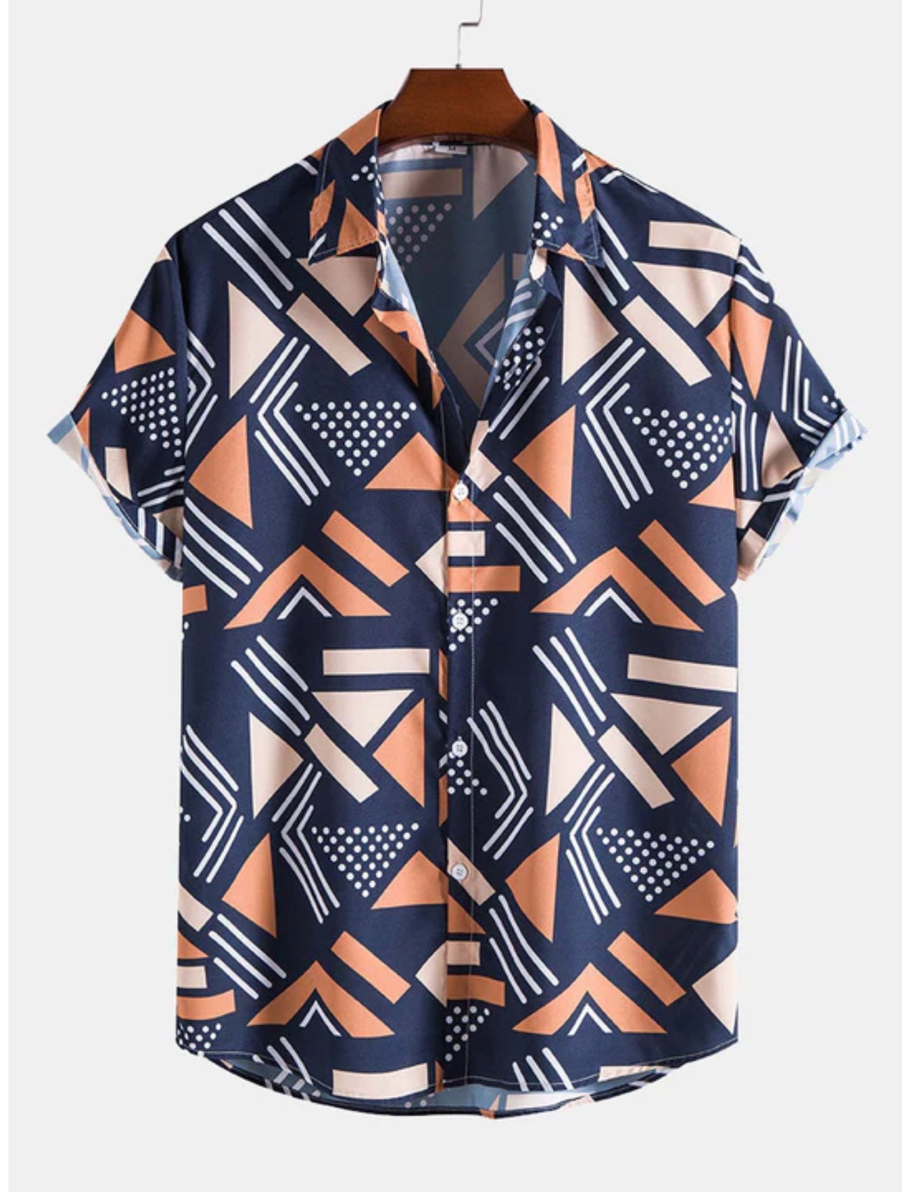 Geometric Pattern Shirt And Swim Trunks