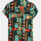 Geometric Tribal Print Button Up Shirt