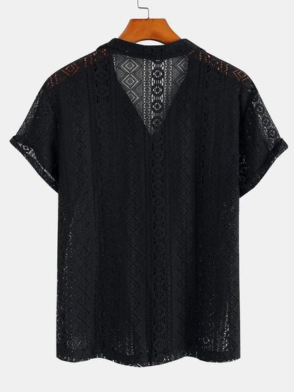 Geometry Textured Cuban Shirt