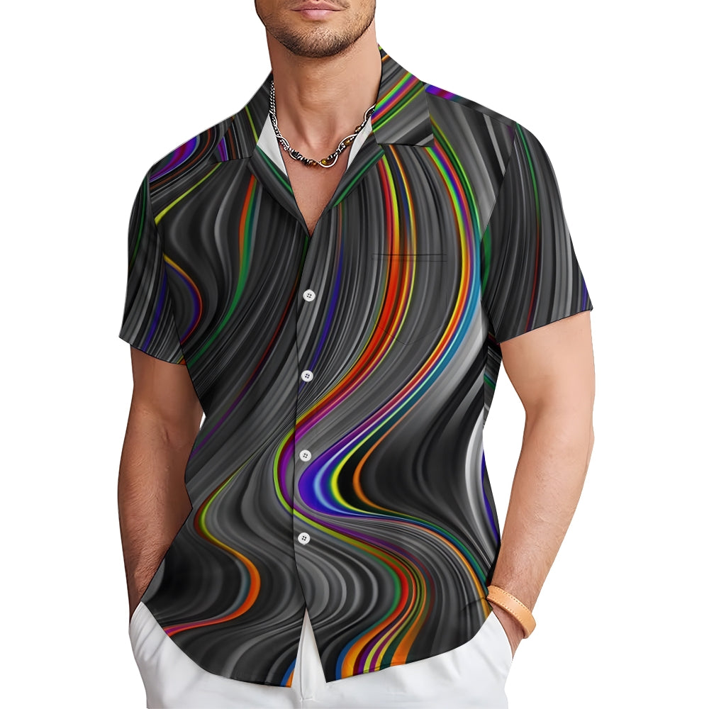 Hawaiian Abstract Print Casual Short Sleeve Shirt