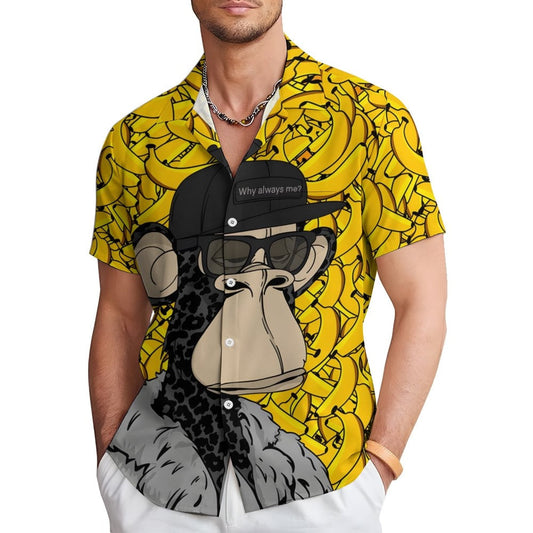 Hawaiian Fashion Banana Ape Casual Short Sleeve Shirt