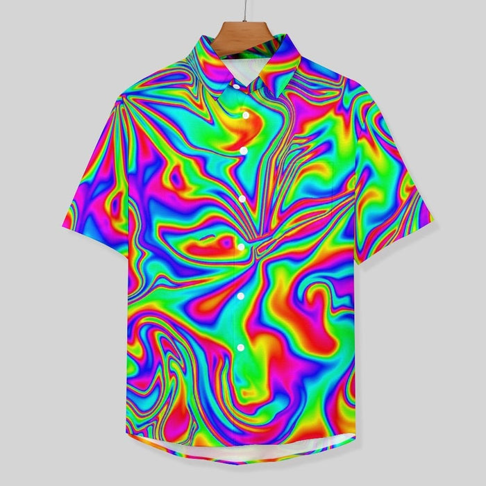 Hawaiian Abstract Print Resort Shirt