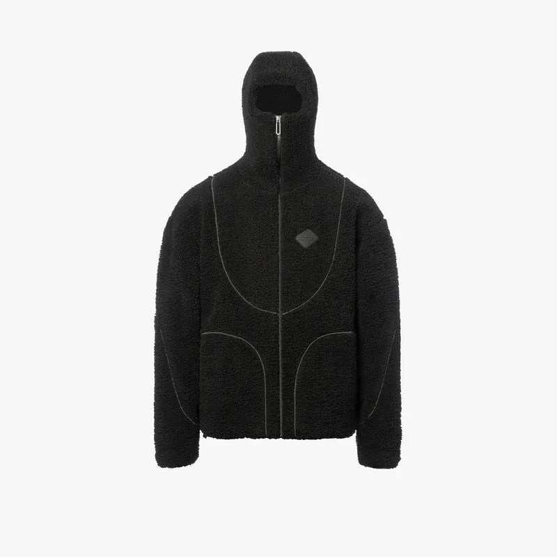 Full Zip Hooded Sherpa Fleece Jacket