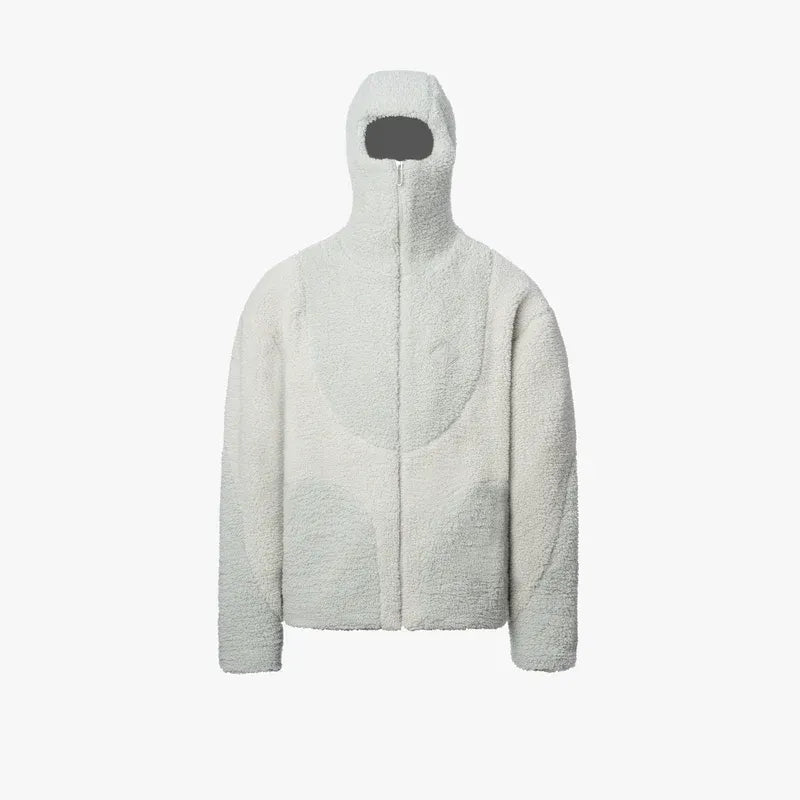 Full Zip Hooded Sherpa Fleece Jacket