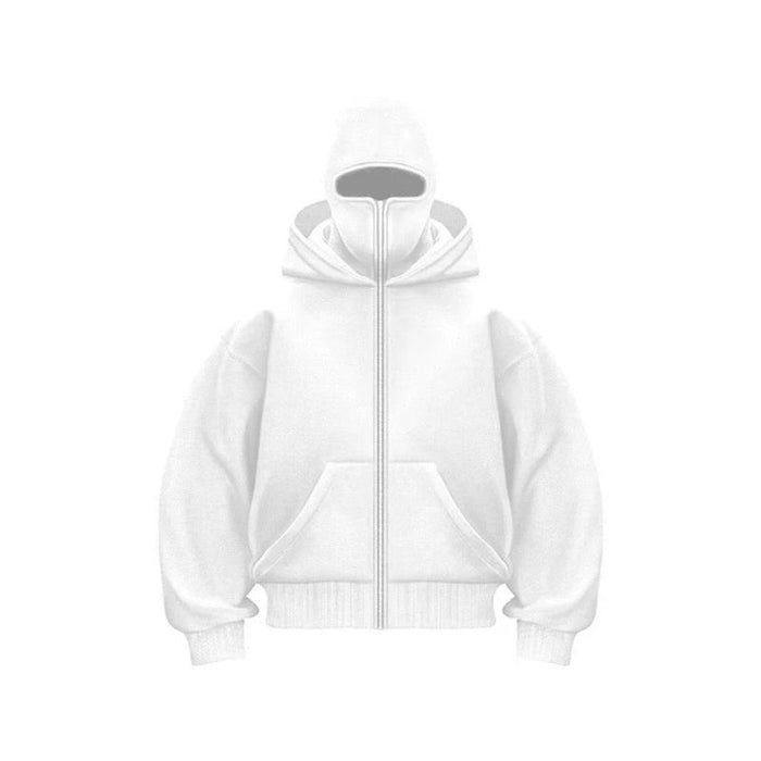 Mask Hoodie With Concealed Cover And Adjustable Fit