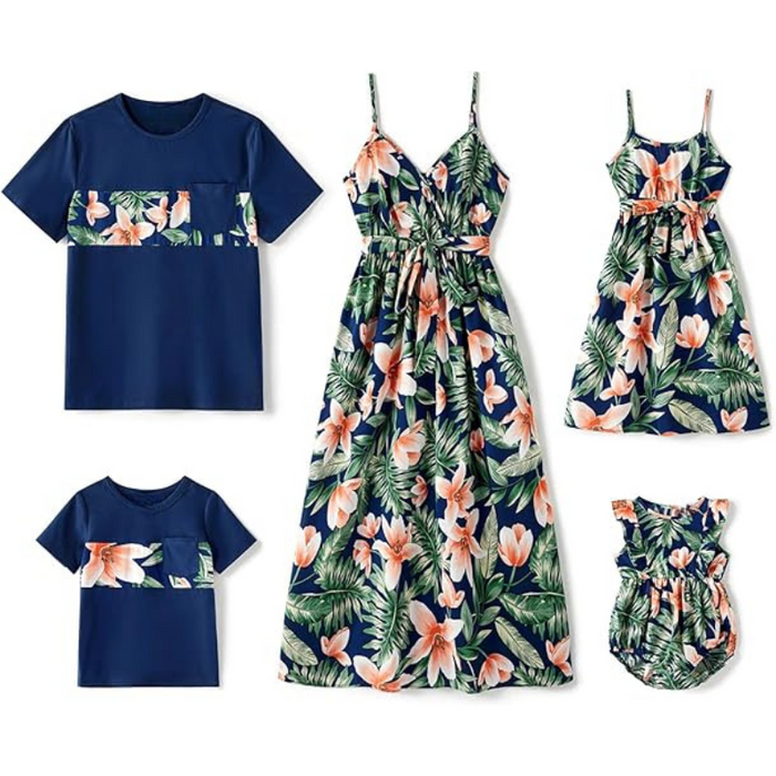 Matching Family Tropical Print Outfit Set