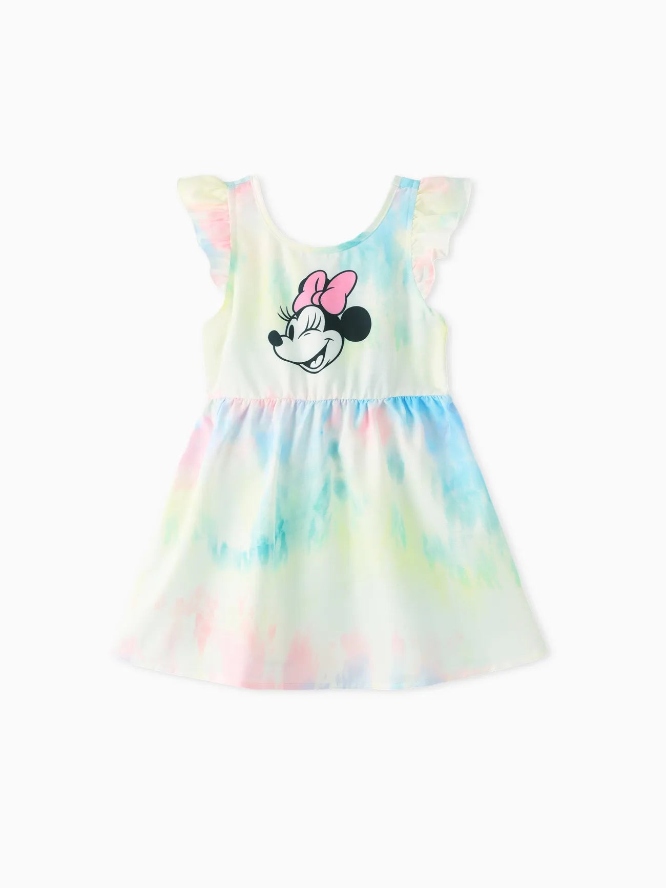 Tie Dye Character Print Tees And Dresses Set