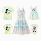 Tie Dye Character Print Tees And Dresses Set