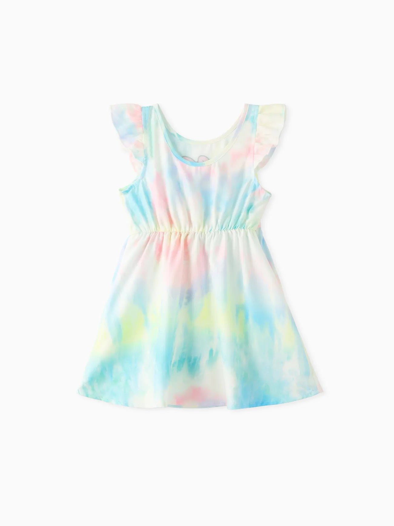 Tie Dye Character Print Tees And Dresses Set