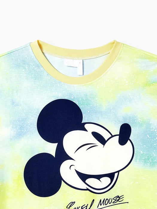 Tie Dye Character Print Tees And Dresses Set