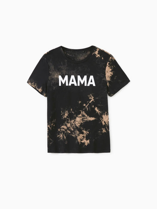 Mom And Me Tie Dye Letter Print Family Matching Set