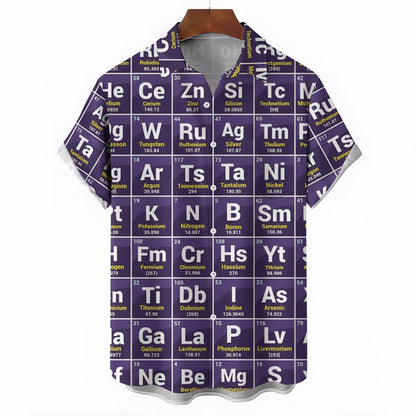 Periodic Table Of Elements Casual Short Sleeve Shirt