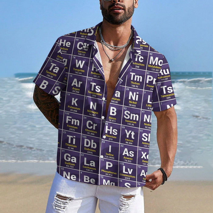 Periodic Table Of Elements Casual Short Sleeve Shirt