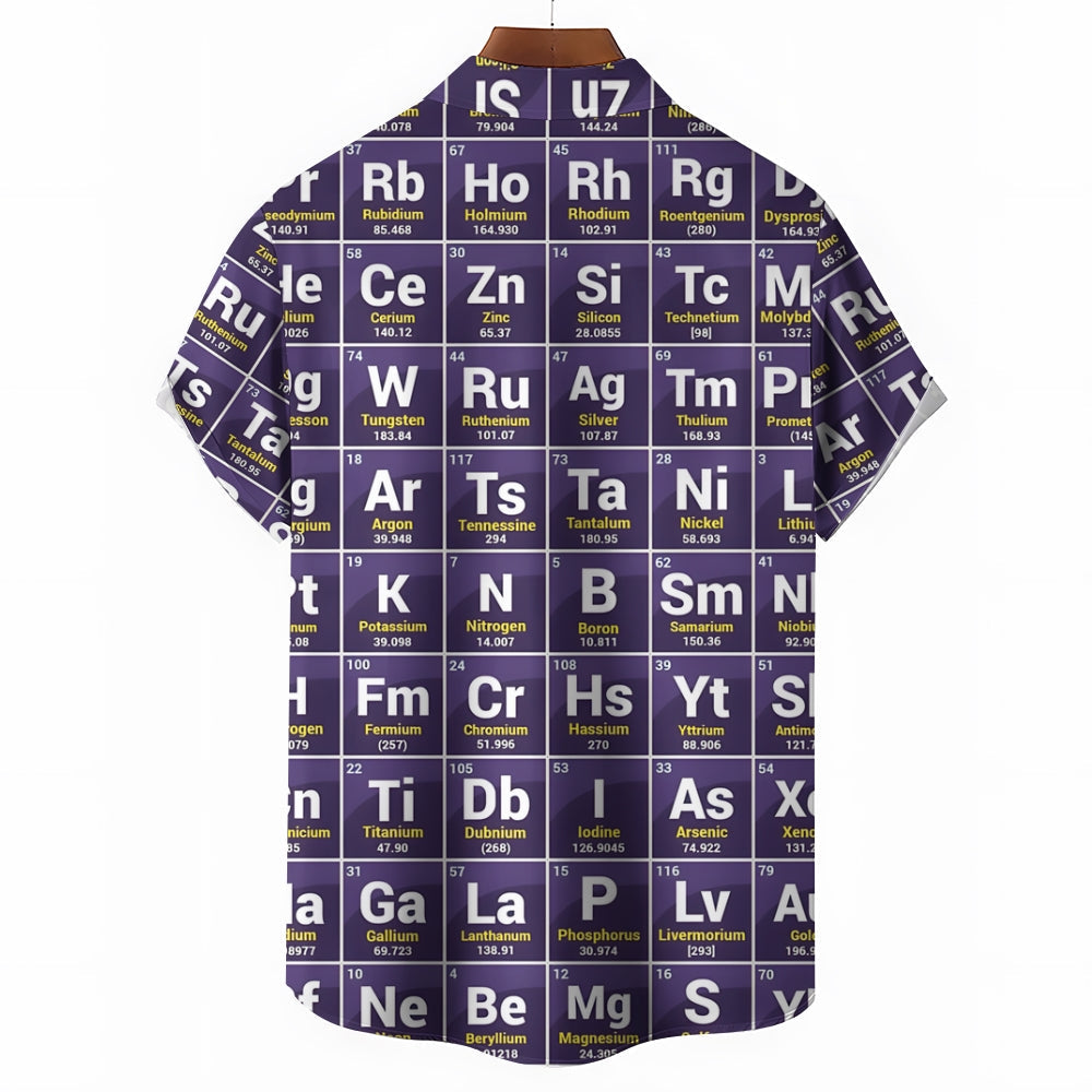 Periodic Table Of Elements Casual Short Sleeve Shirt