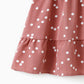 Pink Dotted Cross Wrap V Shape Sleeve Dress For Mom And Me