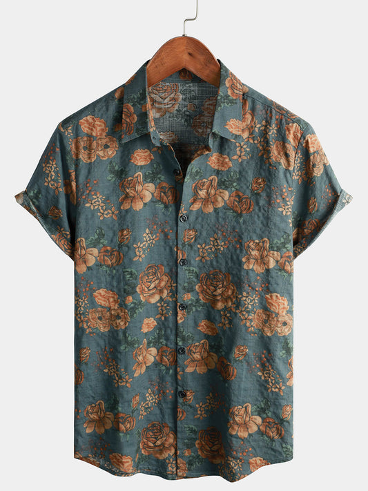 Retro Floral Short Sleeve Shirt