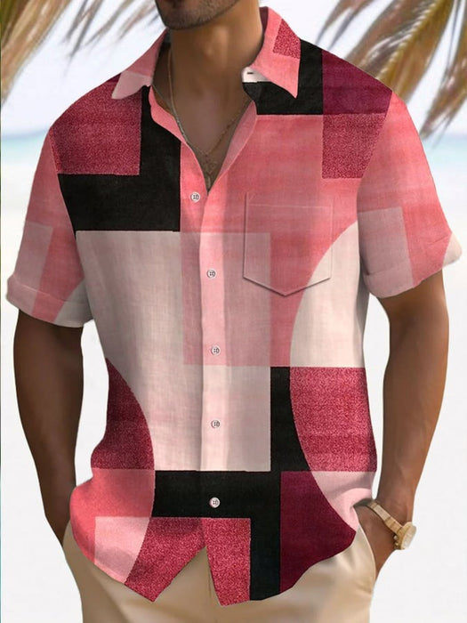 Retro Vacation Style Print Casual Shirt