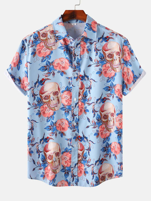 Rose Print Button Up Shirt