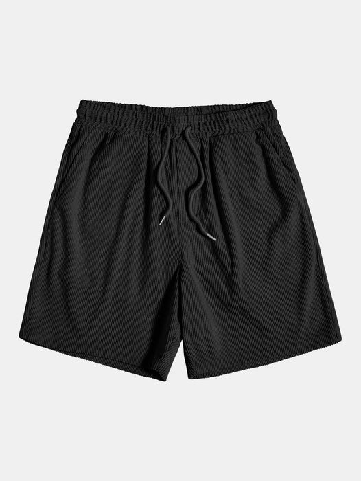 Short Sleeved Corduroy Button Up Shirt And Shorts