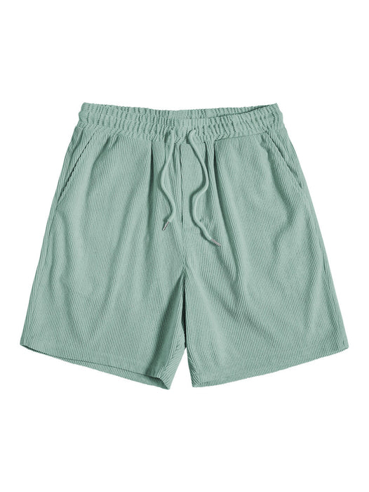 Short Sleeved Corduroy Button Up Shirt And Shorts