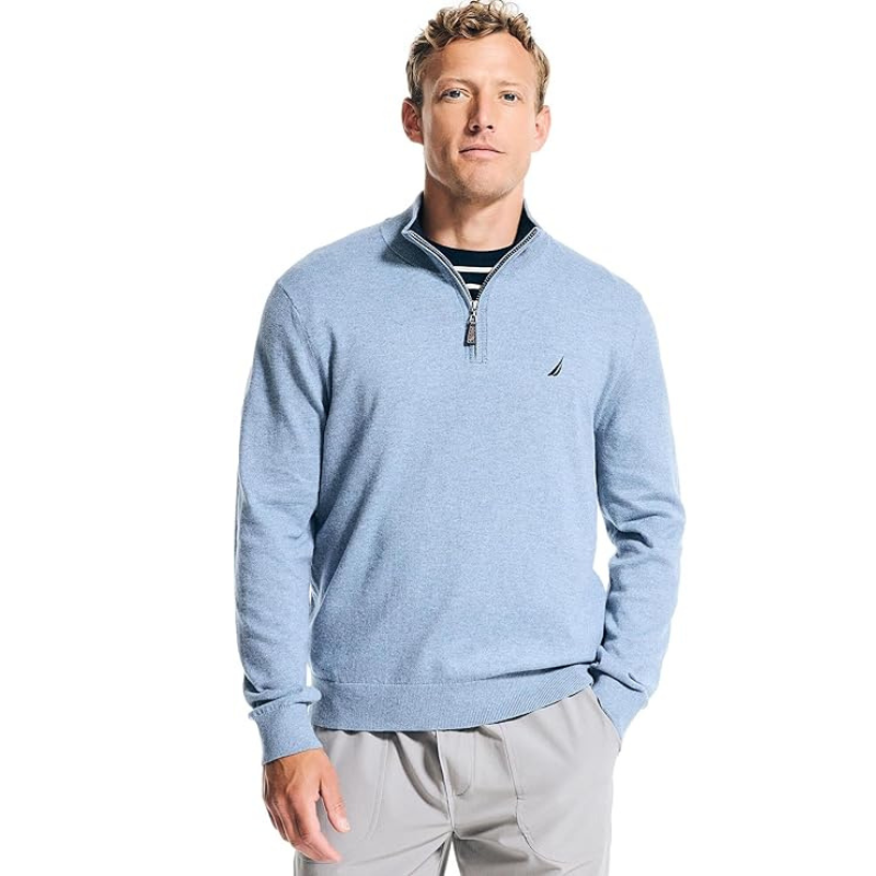 Men Pullover With Zipper Closure