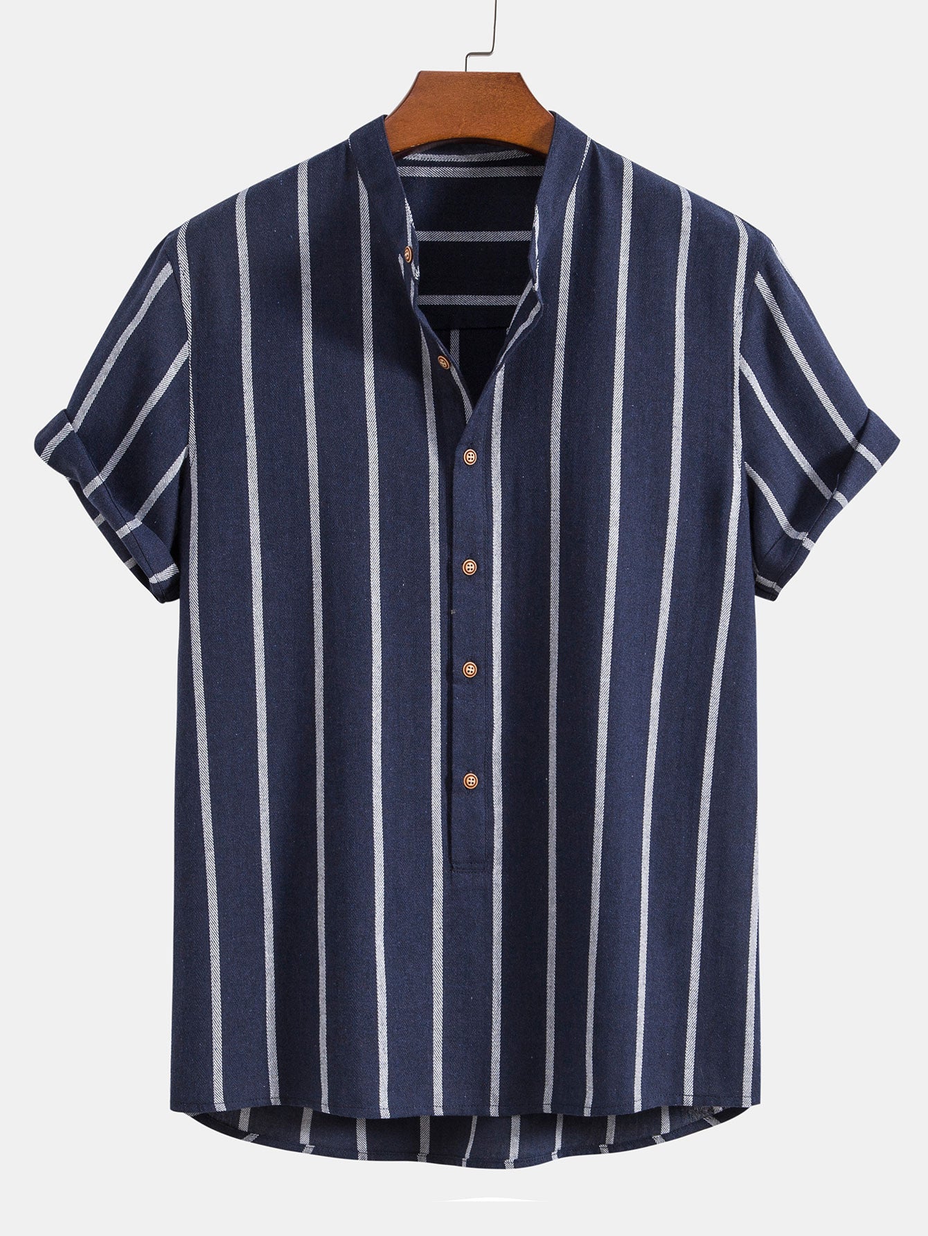 Stripes Printed Henley Shirts