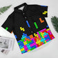 Tetris Print Casual Short Sleeve Shirt